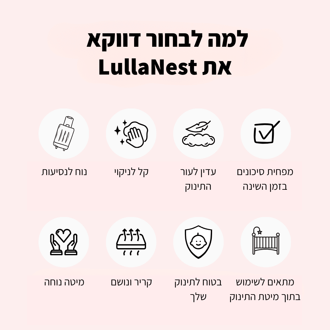 LullaNest™ - מיטת תינוק ארגונומית לשינה בריאה ובטוחה